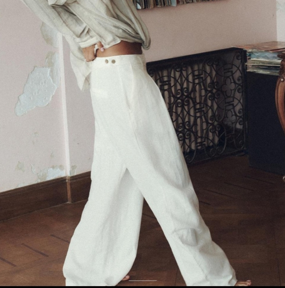 ❌️SOLD❌️WIDE LEG LINEN PANTS SIZE XS - Picture 3 of 6